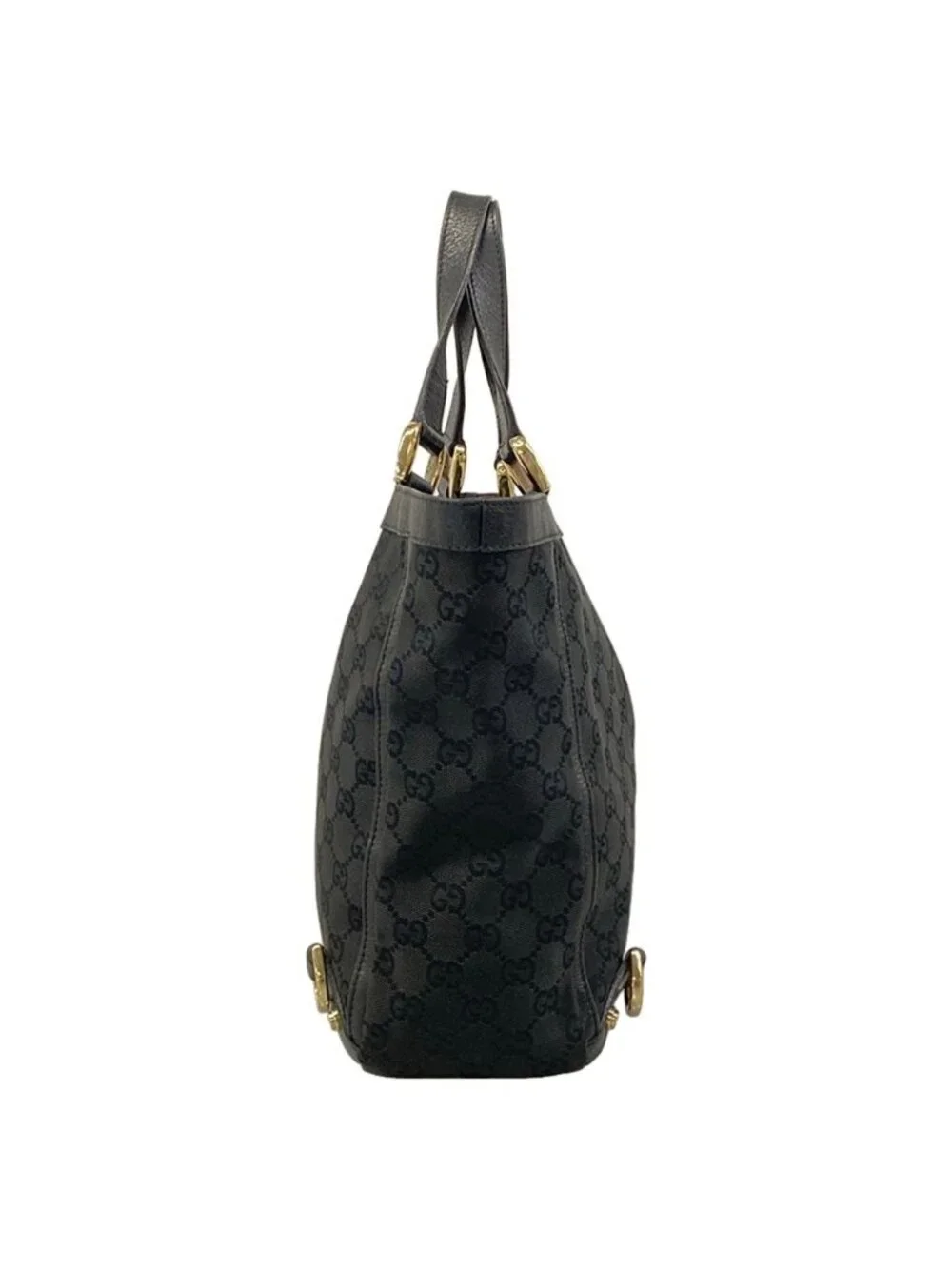 Gucci Tote Abbey GG Pattern Black Leather